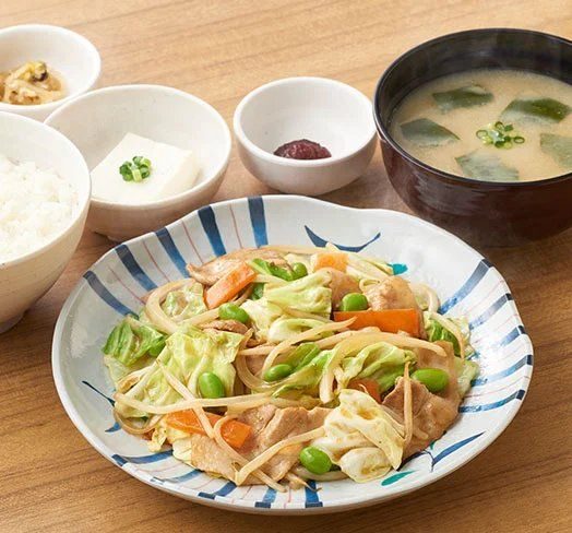 大豆ミートの野菜炒め定食